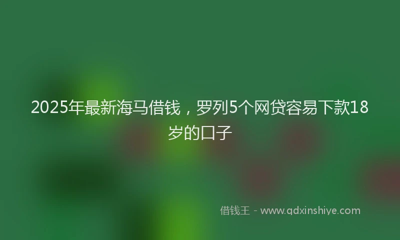 2025年最新海马借钱，罗列5个网贷容易下款18岁的口子