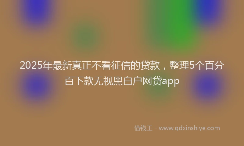 2025年最新真正不看征信的贷款，整理5个百分百下款无视黑白户网贷app