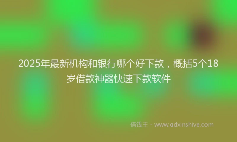 2025年最新机构和银行哪个好下款，概括5个18岁借款神器快速下款软件
