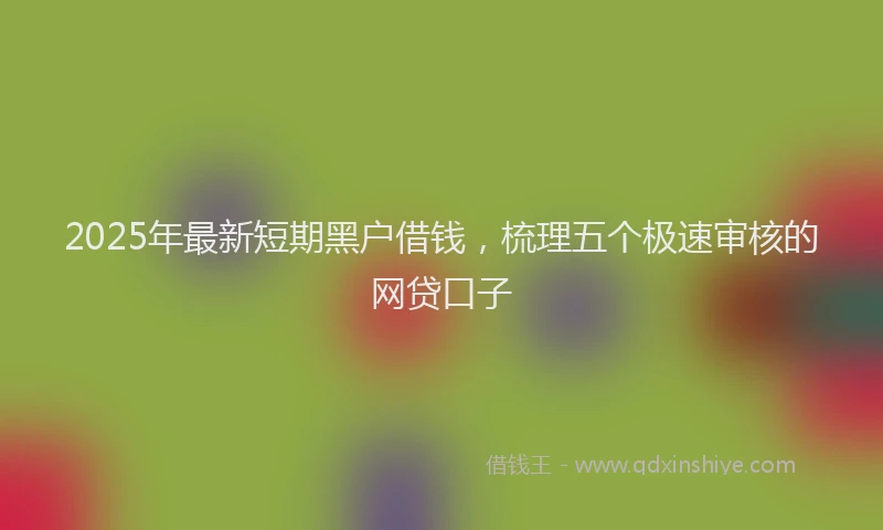 2025年最新短期黑户借钱，梳理五个极速审核的网贷口子