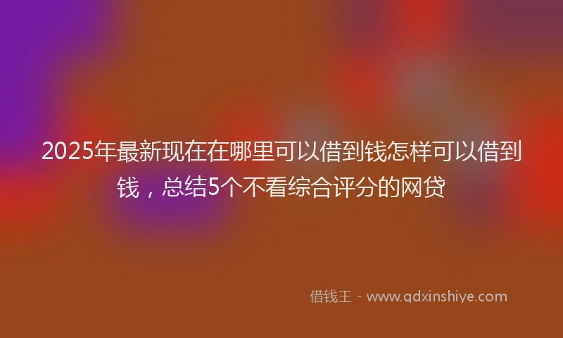 2025年最新现在在哪里可以借到钱怎样可以借到钱，总结5个不看综合评分的网贷