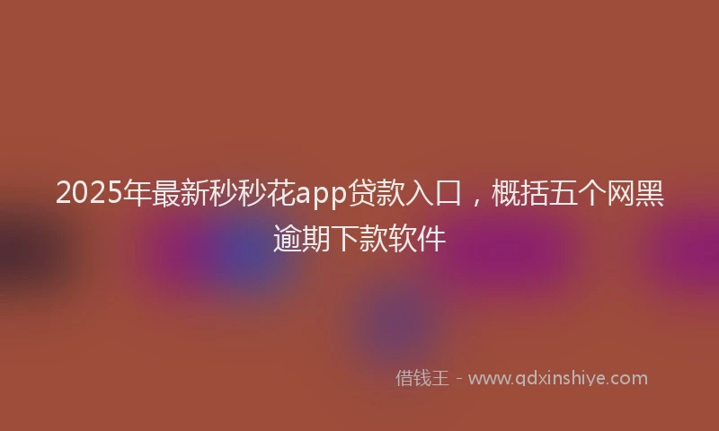 2025年最新秒秒花app贷款入口，概括五个网黑逾期下款软件
