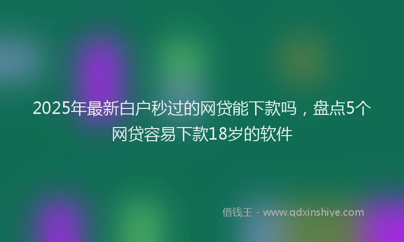 2025年最新白户秒过的网贷能下款吗，盘点5个网贷容易下款18岁的软件