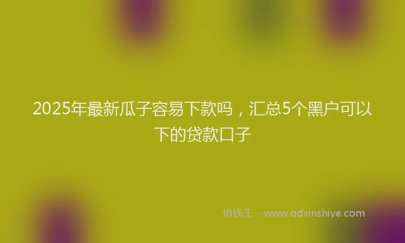 2025年最新瓜子容易下款吗，汇总5个黑户可以下的贷款口子