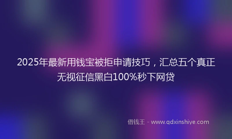 2025年最新用钱宝被拒申请技巧，汇总五个真正无视征信黑白100%秒下网贷