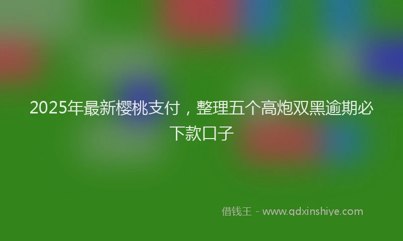 2025年最新樱桃支付，整理五个高炮双黑逾期必下款口子
