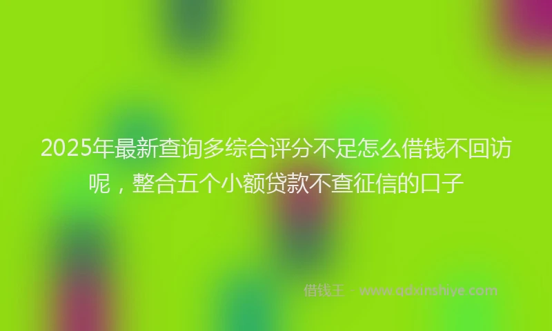 2025年最新查询多综合评分不足怎么借钱不回访呢，整合五个小额贷款不查征信的口子