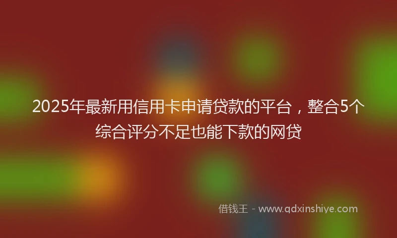 2025年最新用信用卡申请贷款的平台，整合5个综合评分不足也能下款的网贷