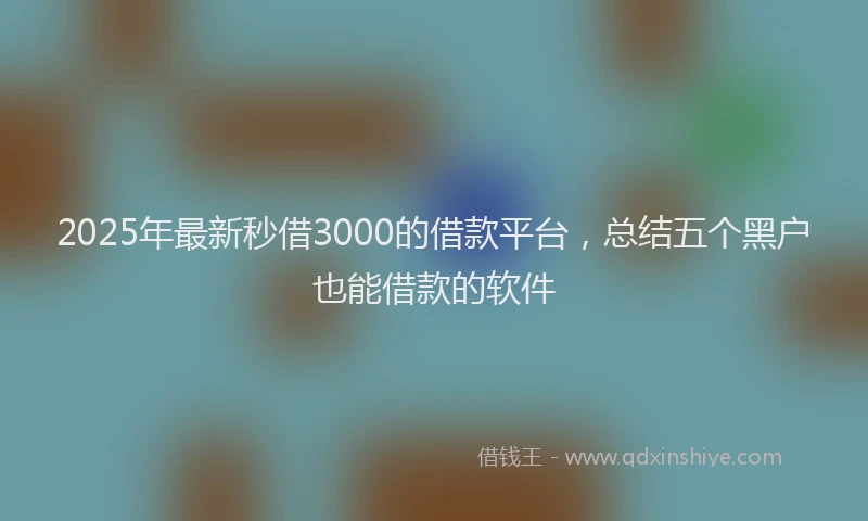 2025年最新秒借3000的借款平台，总结五个黑户也能借款的软件