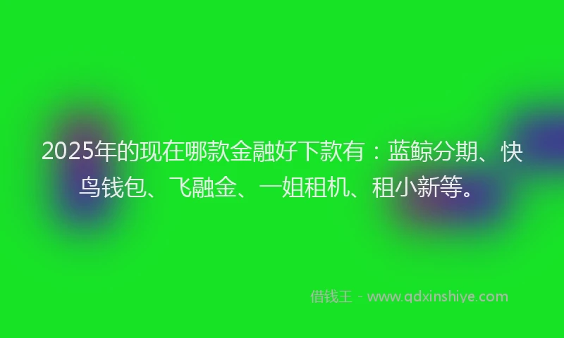 2025年的现在哪款金融好下款有：蓝鲸分期、快鸟钱包、飞融金、一姐租机、租小新等。