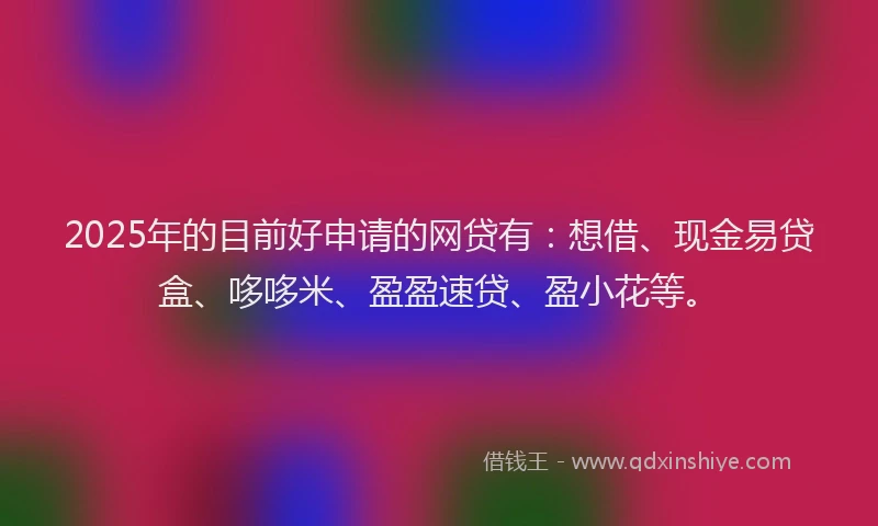 2025年的目前好申请的网贷有：想借、现金易贷盒、哆哆米、盈盈速贷、盈小花等。
