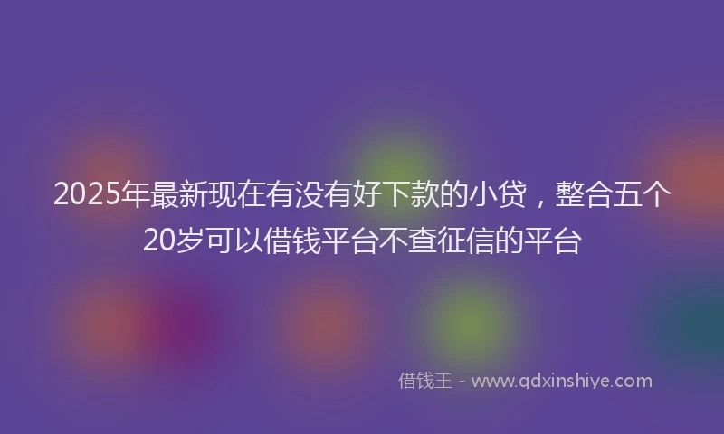 2025年最新现在有没有好下款的小贷，整合五个20岁可以借钱平台不查征信的平台