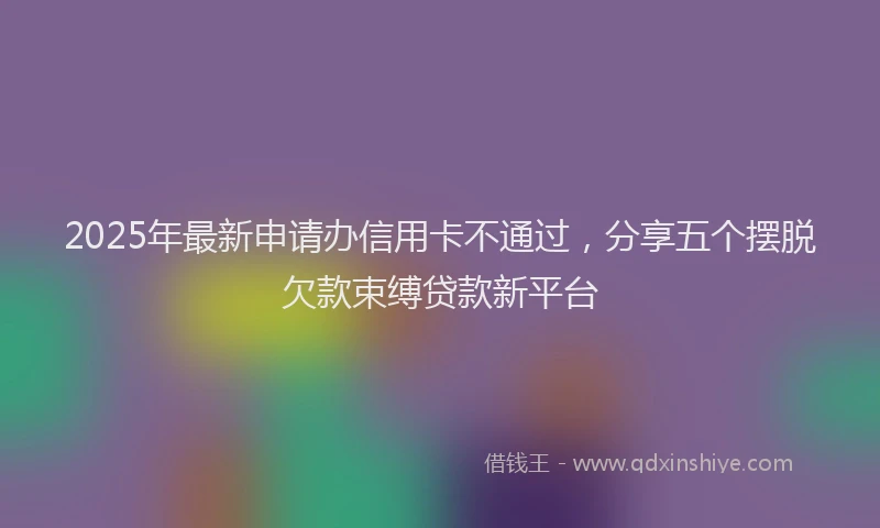 2025年最新申请办信用卡不通过，分享五个摆脱欠款束缚贷款新平台