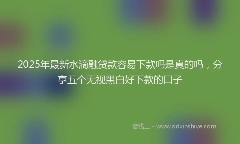 2025年最新水滴融贷款容易下款吗是真的吗，分享五个无视黑白好下款的口子