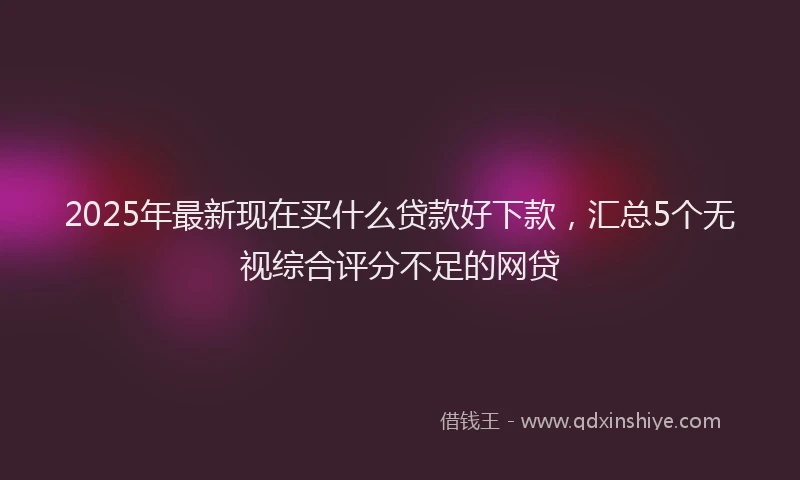 2025年最新现在买什么贷款好下款，汇总5个无视综合评分不足的网贷