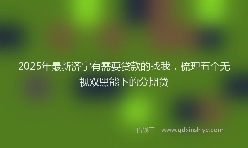 2025年最新济宁有需要贷款的找我，梳理五个无视双黑能下的分期贷