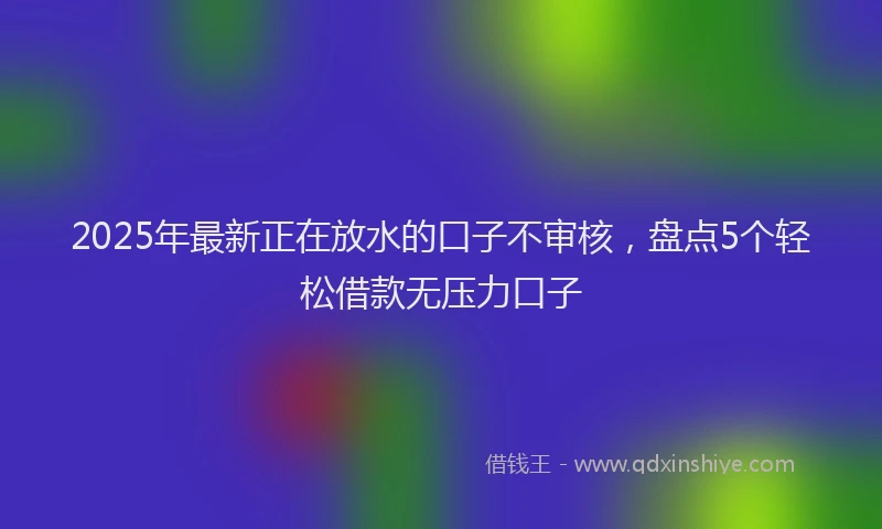 2025年最新正在放水的口子不审核，盘点5个轻松借款无压力口子