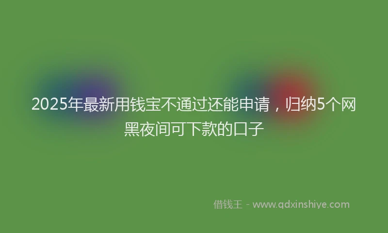 2025年最新用钱宝不通过还能申请，归纳5个网黑夜间可下款的口子