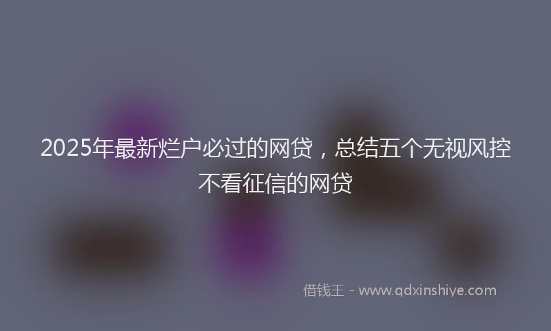 2025年最新烂户必过的网贷，总结五个无视风控不看征信的网贷