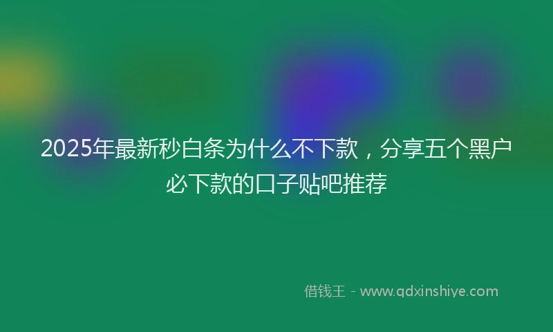 2025年最新秒白条为什么不下款，分享五个黑户必下款的口子贴吧推荐