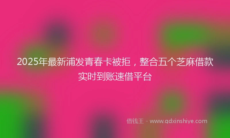 2025年最新浦发青春卡被拒，整合五个芝麻借款实时到账速借平台