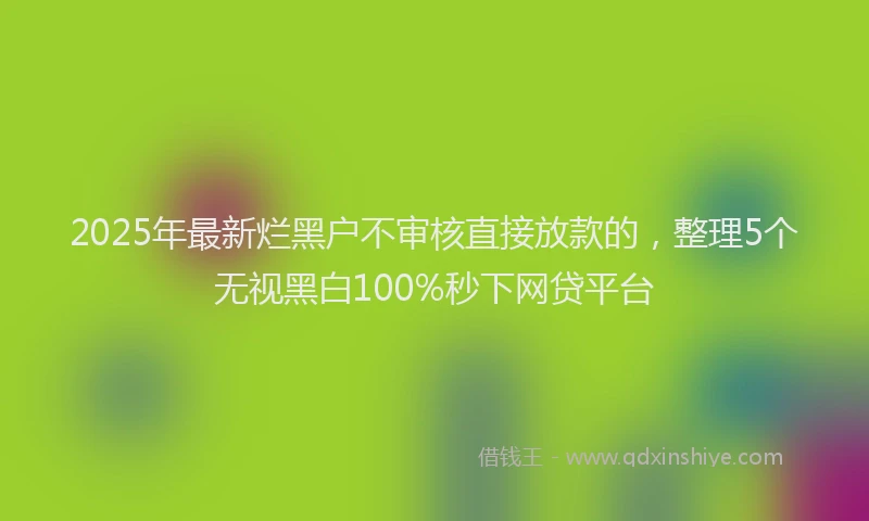 2025年最新烂黑户不审核直接放款的，整理5个无视黑白100%秒下网贷平台