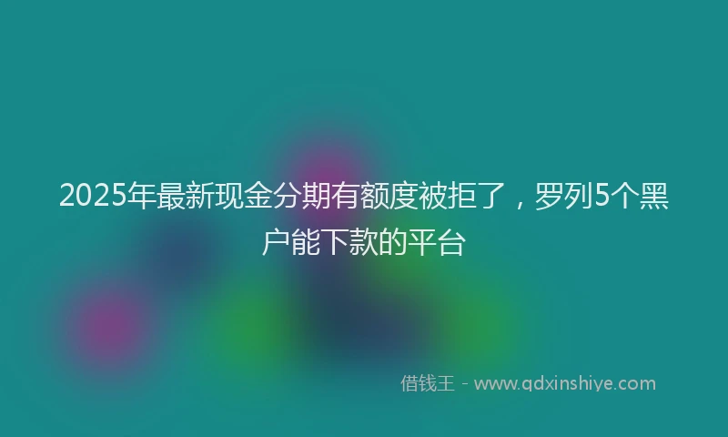 2025年最新现金分期有额度被拒了，罗列5个黑户能下款的平台