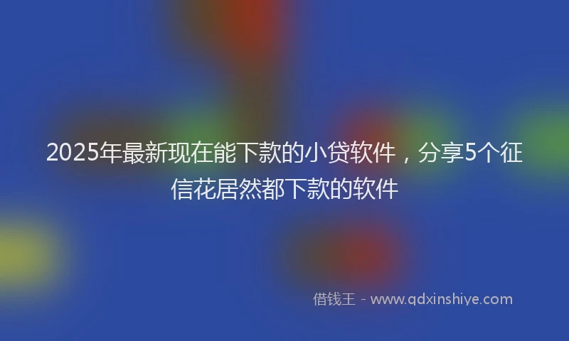2025年最新现在能下款的小贷软件，分享5个征信花居然都下款的软件