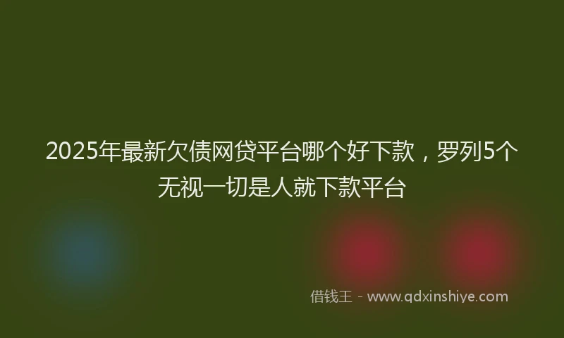 2025年最新欠债网贷平台哪个好下款，罗列5个无视一切是人就下款平台