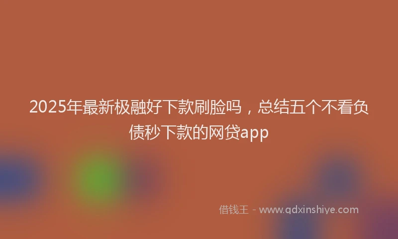 2025年最新极融好下款刷脸吗，总结五个不看负债秒下款的网贷app