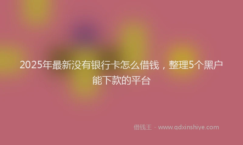 2025年最新没有银行卡怎么借钱，整理5个黑户能下款的平台