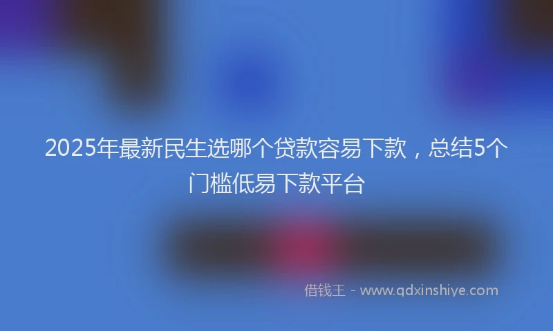 2025年最新民生选哪个贷款容易下款，总结5个门槛低易下款平台