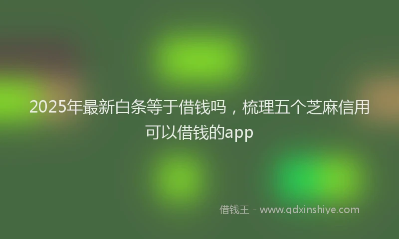 2025年最新白条等于借钱吗，梳理五个芝麻信用可以借钱的app