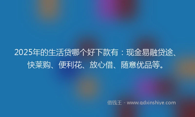 2025年的生活贷哪个好下款有：现金易融贷途、快莱购、便利花、放心借、随意优品等。