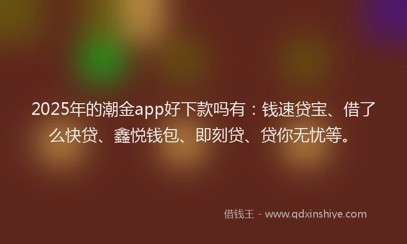 2025年的潮金app好下款吗有：钱速贷宝、借了么快贷、鑫悦钱包、即刻贷、贷你无忧等。