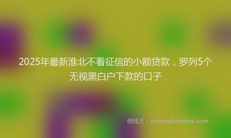 2025年最新淮北不看征信的小额贷款，罗列5个无视黑白户下款的口子
