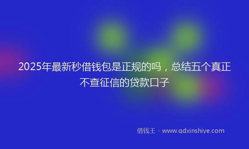 2025年最新秒借钱包是正规的吗，总结五个真正不查征信的贷款口子