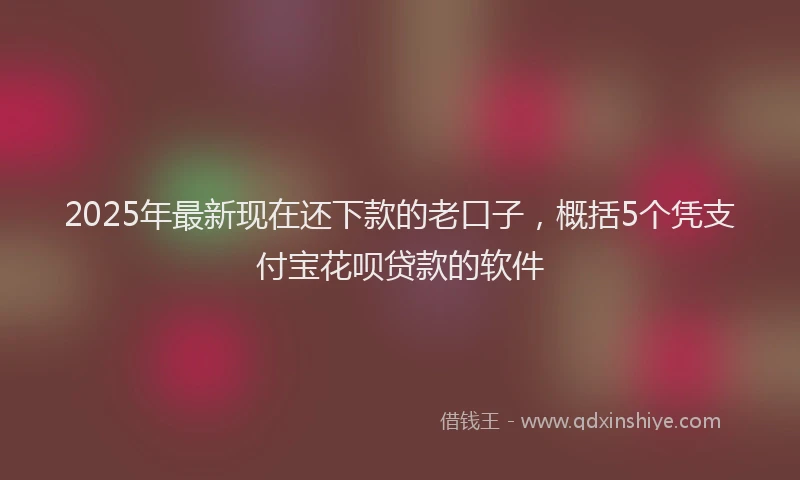 2025年最新现在还下款的老口子，概括5个凭支付宝花呗贷款的软件