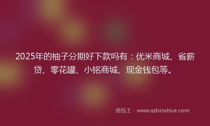 2025年的柚子分期好下款吗有：优米商城、省薪贷、零花罐、小铭商城、现金钱包等。