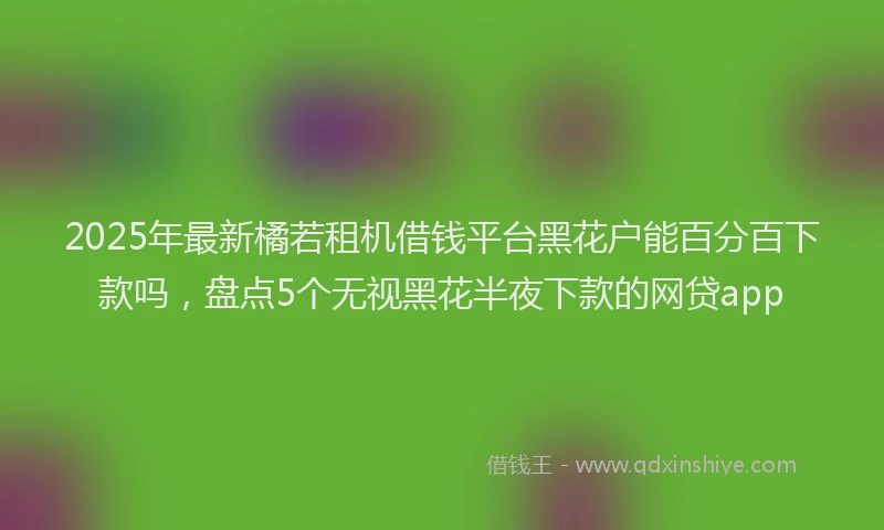 2025年最新橘若租机借钱平台黑花户能百分百下款吗，盘点5个无视黑花半夜下款的网贷app
