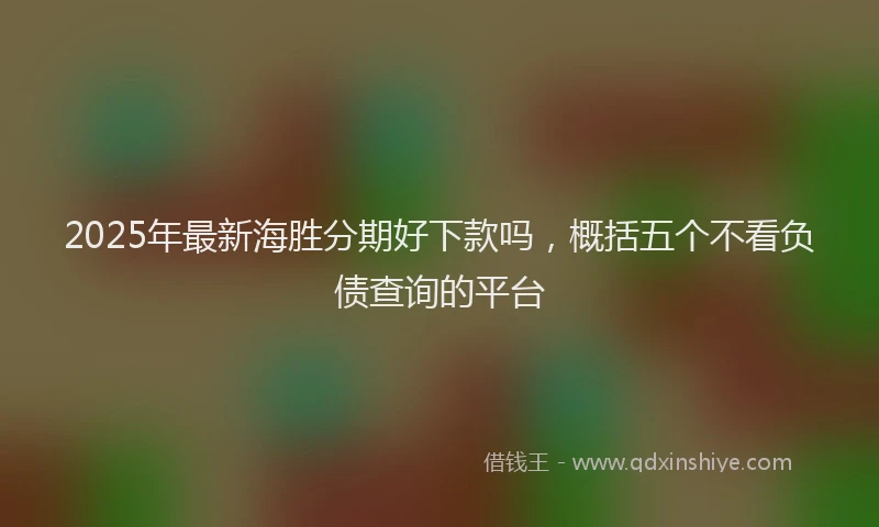 2025年最新海胜分期好下款吗，概括五个不看负债查询的平台