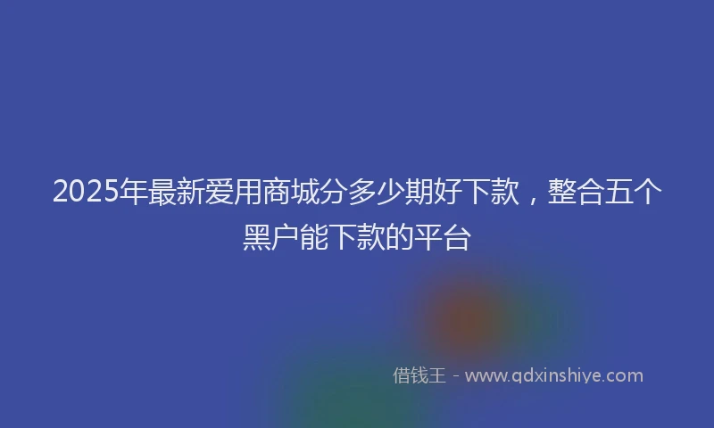 2025年最新爱用商城分多少期好下款，整合五个黑户能下款的平台