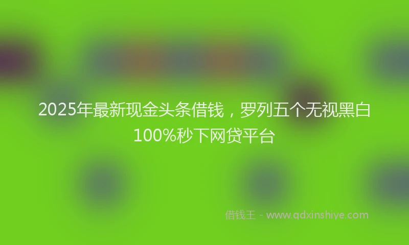 2025年最新现金头条借钱，罗列五个无视黑白100%秒下网贷平台