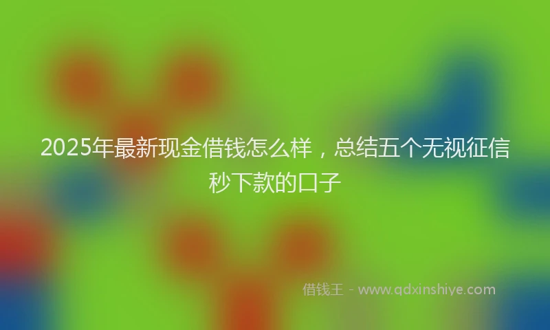 2025年最新现金借钱怎么样，总结五个无视征信秒下款的口子