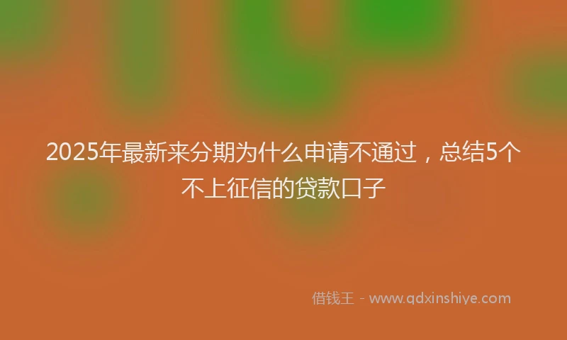 2025年最新来分期为什么申请不通过，总结5个不上征信的贷款口子