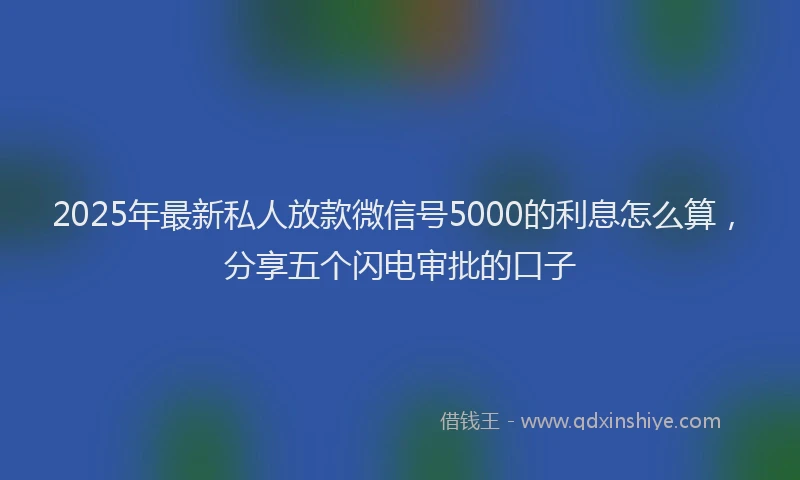 2025年最新私人放款微信号5000的利息怎么算，分享五个闪电审批的口子