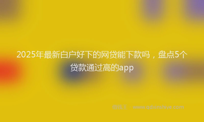 2025年最新白户好下的网贷能下款吗，盘点5个贷款通过高的app