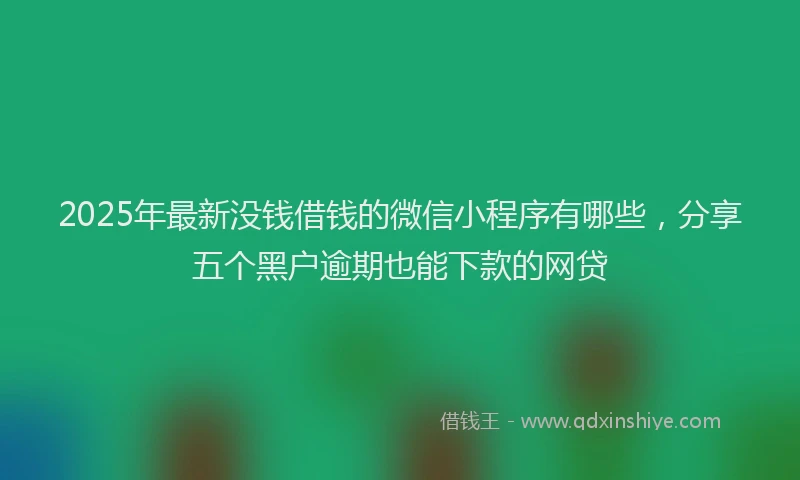 2025年最新没钱借钱的微信小程序有哪些，分享五个黑户逾期也能下款的网贷