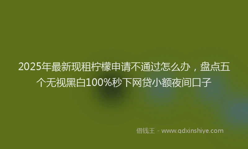 2025年最新现租柠檬申请不通过怎么办，盘点五个无视黑白100%秒下网贷小额夜间口子