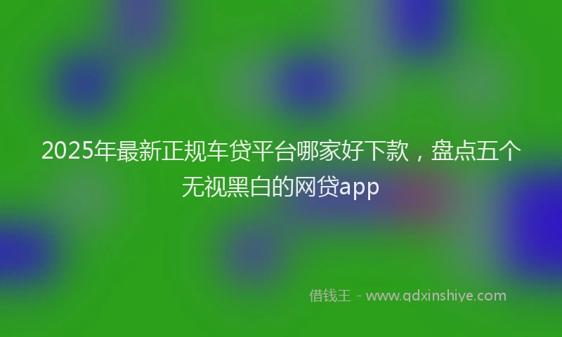 2025年最新正规车贷平台哪家好下款，盘点五个无视黑白的网贷app